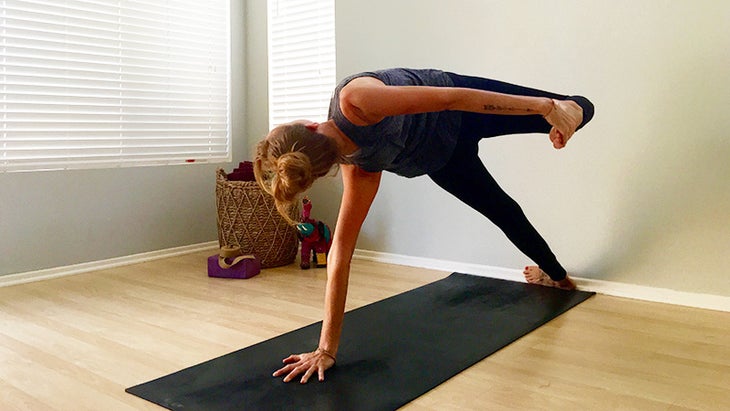 Side Plank Variations with Bottom Foot Wedged Against Baseboard Side Plank Variations with Bottom Foot Wedged Against Baseboard