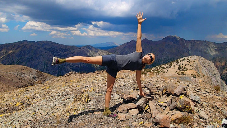 half moon pose on mountain half moon pose on mountain