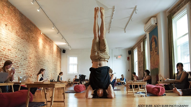 headstand at work