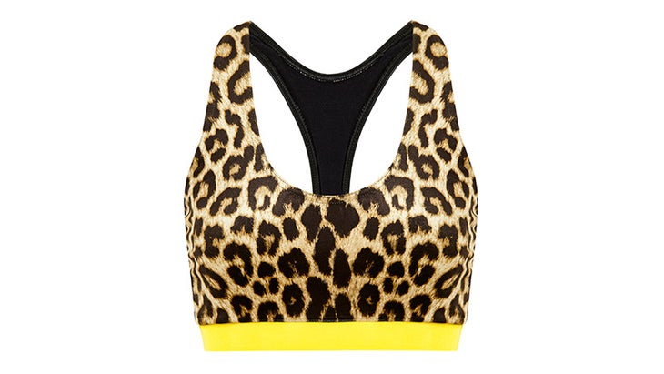 Dutty Wine Leopard and Yellow Racer Back Crop Dutty Wine Leopard and Yellow Racer Back Crop