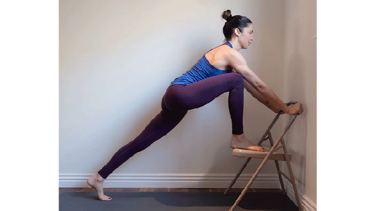 Crescent Lunge, chair, prenatal, karly treacy Crescent Lunge, chair, prenatal, karly treacy