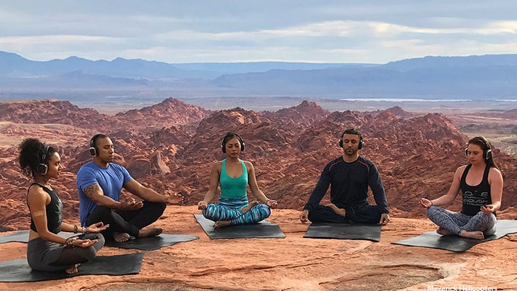 HeliYoga in the Valley of Fire. HeliYoga in the Valley of Fire.