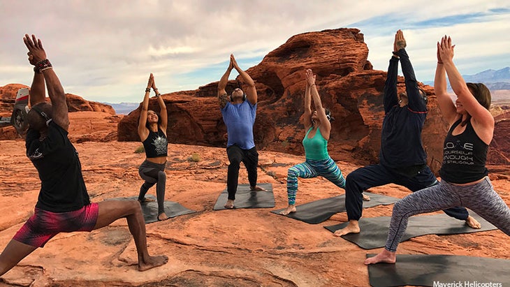 HeliYoga in the Valley of Fire. HeliYoga in the Valley of Fire.