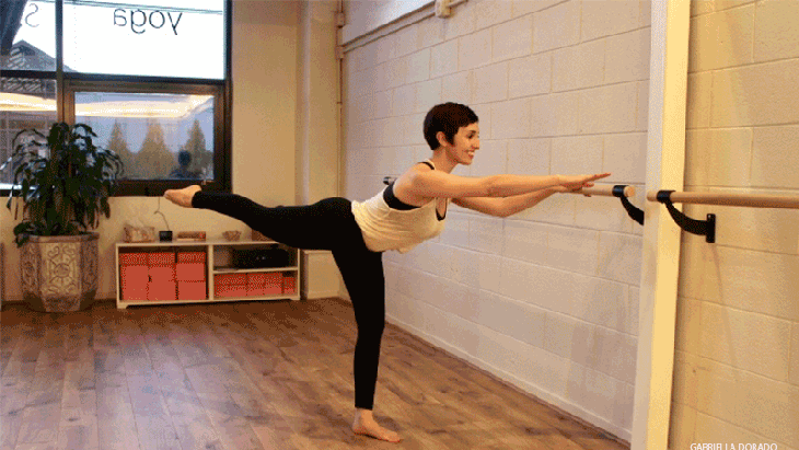 yogabarre, Warrior III Arabesque + Parallel Passé yogabarre, Warrior III Arabesque + Parallel Passé