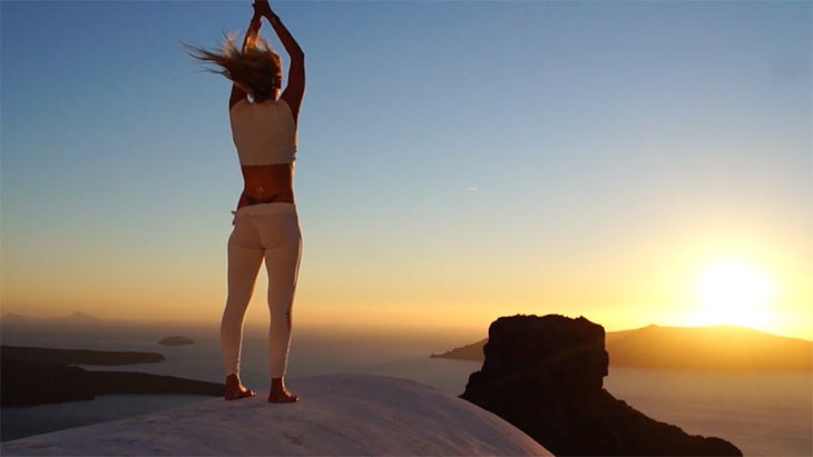 Shiva Rea performs Jaya Mudra.