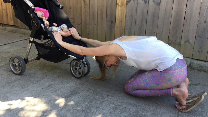 stroga-3 postnatal yoga, heros pose, stroga