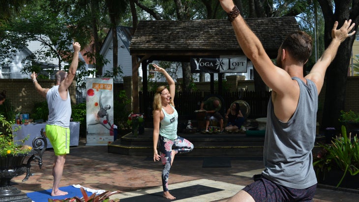 A Breath of Fresh Air_Aris Live Be Yoga practices outside at Yoga Loft Tampa