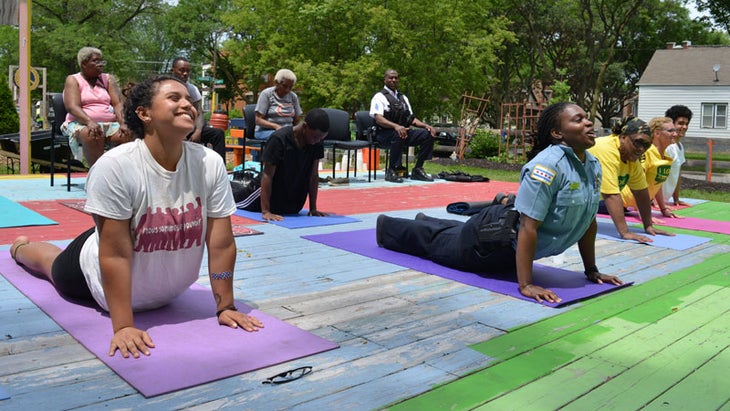 Yoga Class at I Grow Chicago's Peace House