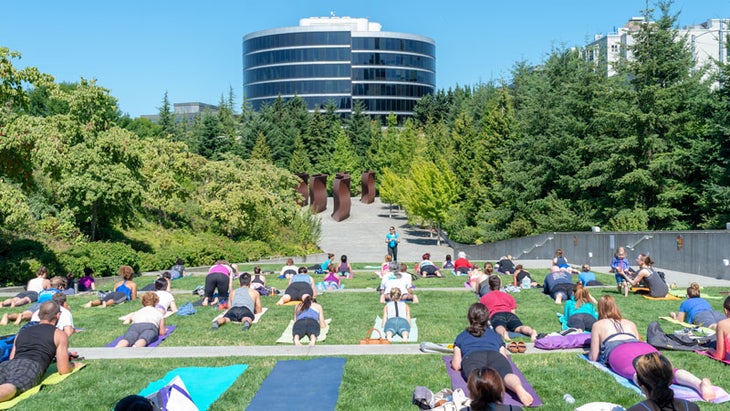 Yoga in Seattle's Sculpture Park