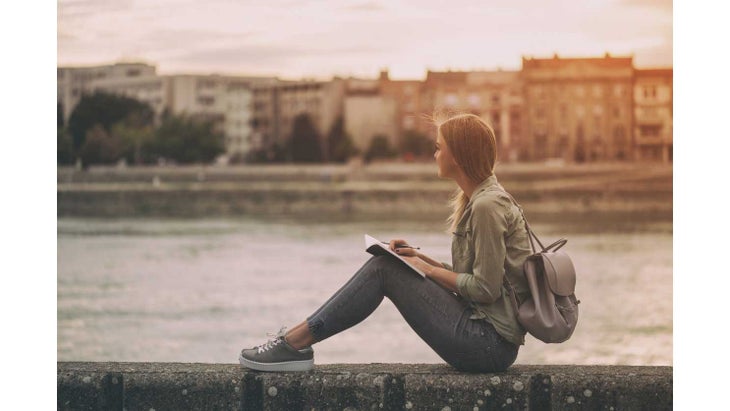 womanwritinginnotebook None