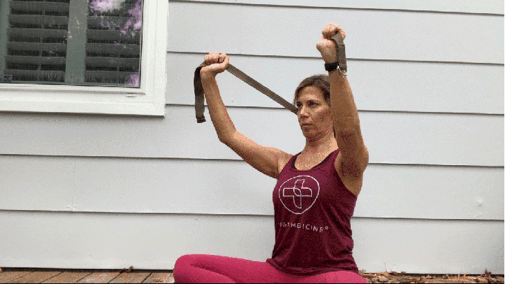 1-neckstretchwithband Yoga Medicine Neck Stretch with Band