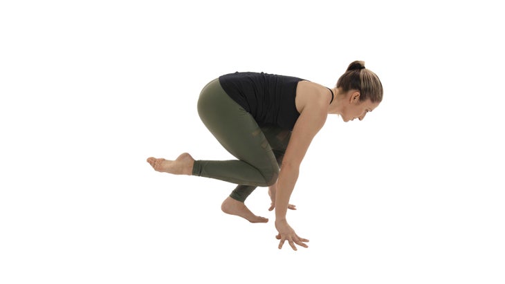 UrdhvaPrasaritaEkaPadasana woman in urdhva prasarita eka padasana
