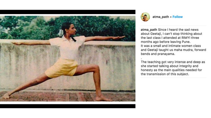 atmapath-geeta Geeta Iyengar Death