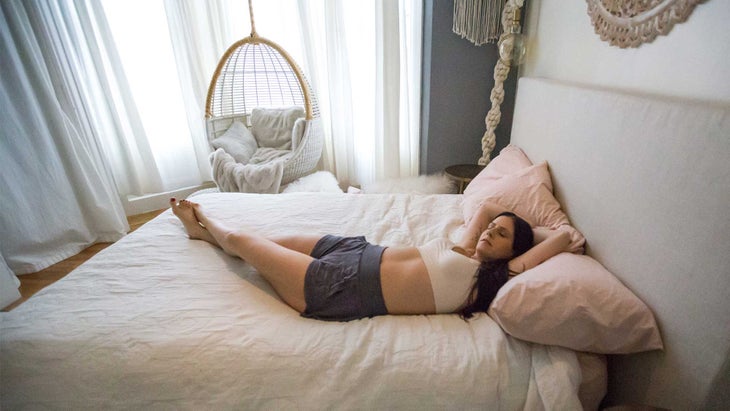 supinetwist-morningposes Supine Side Stretch, good morning yoga