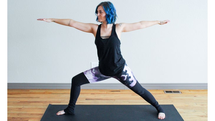 Warrior-II Yoga Poses and Heal Trauma. Warrior II.