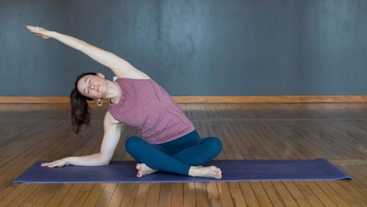 seated-side-stretch Yoga for a bad day. Seated side stretch.