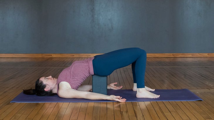 supported-bridge-pose Yoga for a bad day. Supported bridge pose.