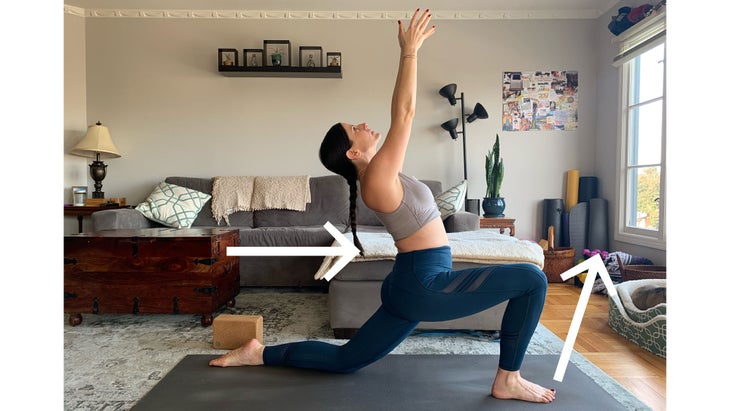 Low-lunge-in-mobility Yoga and hyper-mobility. Low lunge.