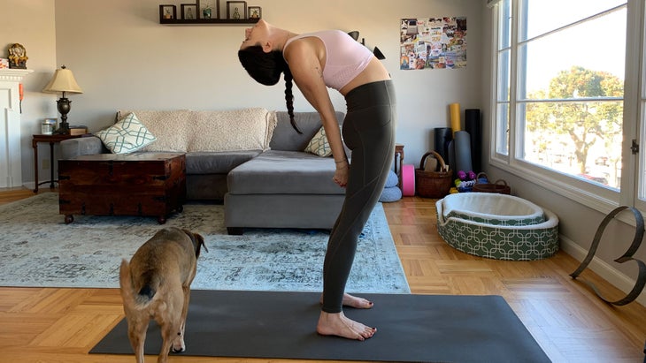 Standing-c-clasp Best mild backbends. Standing C-Clasp.