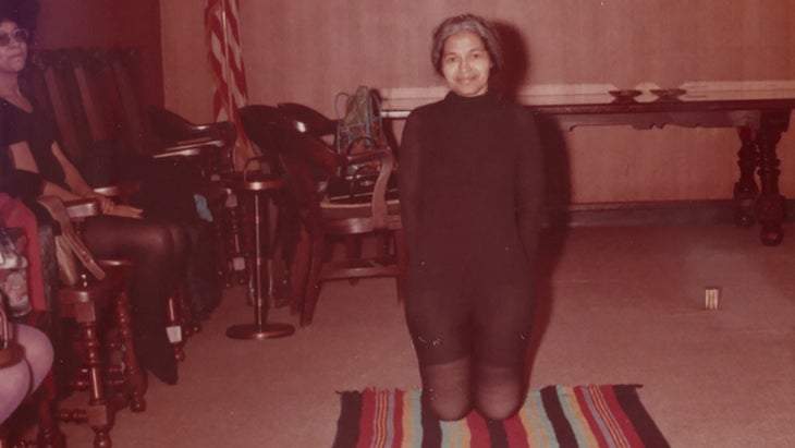 Rosa Parks practicing yoga