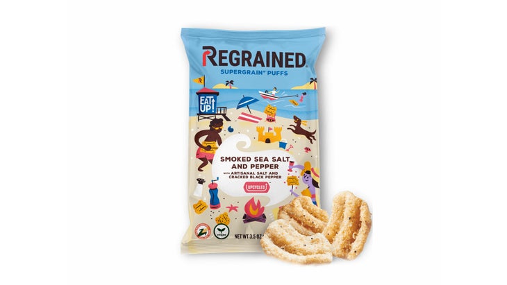 Regrained package and puffs