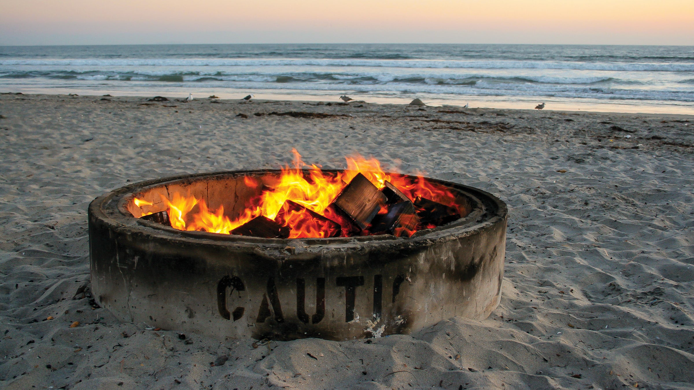 Fire pit at the Silver Strand State Beach