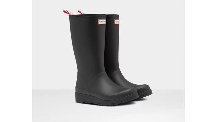 Black rubber boots