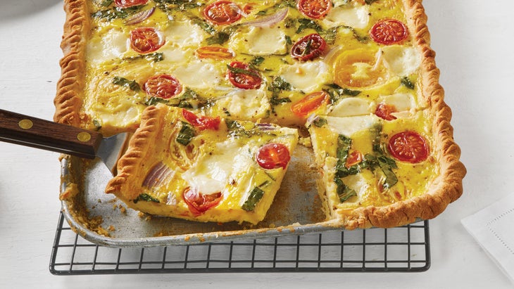 Margherita Sheet Pan Quiche