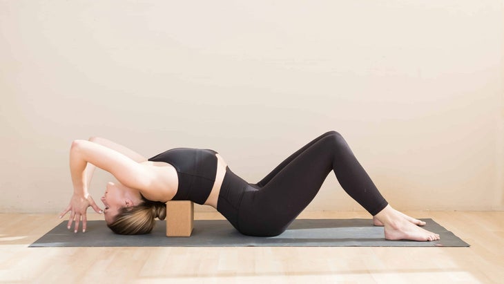 Fish Pose with blocks under the shoulders