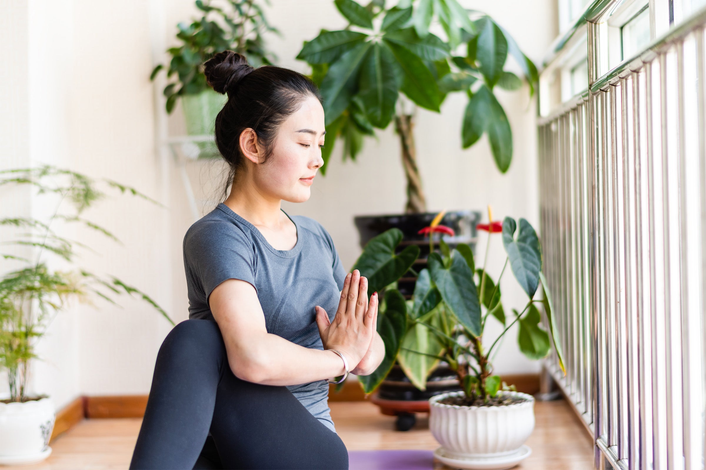 teacher practicing at home
