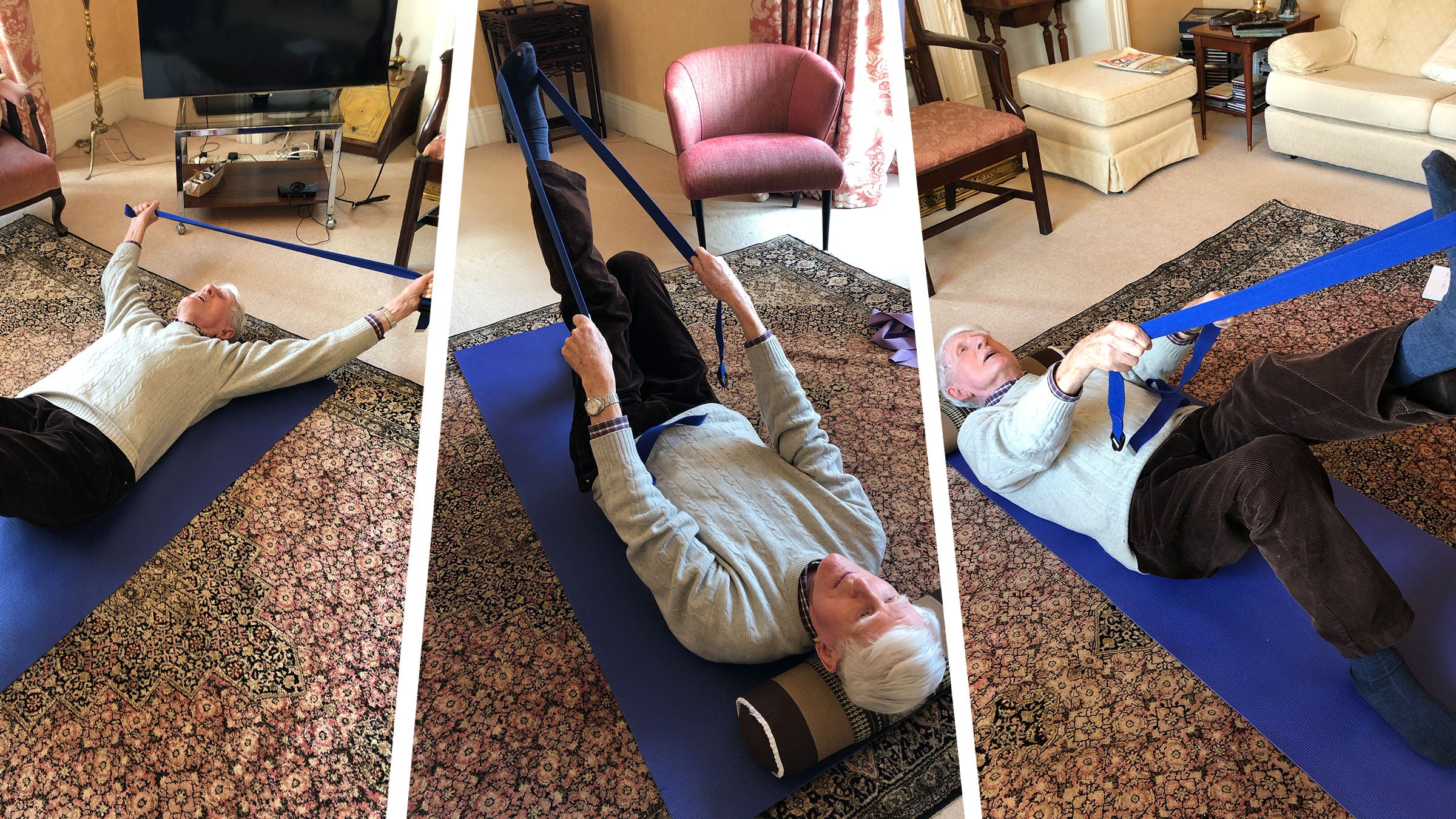 90-year-old Tony Smith does yoga
