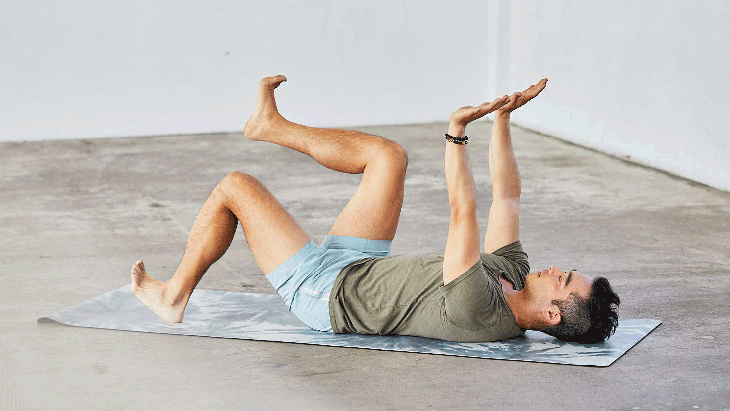 A moving image shows someone demonstrating Dead Bugs for the low back