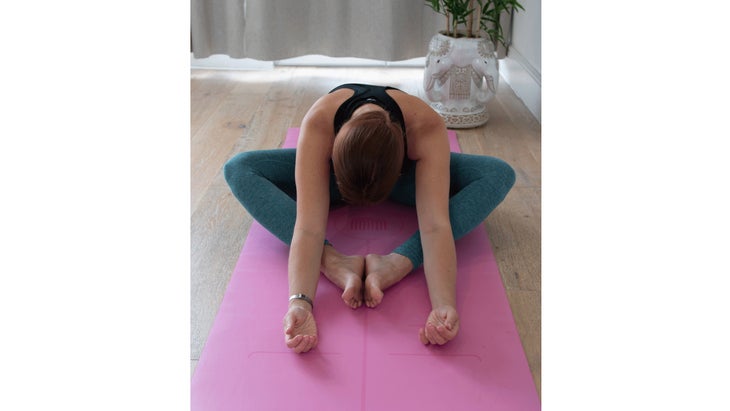 Woman doing Yin yoga