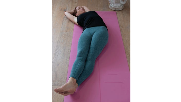 Woman doing Yin yogay