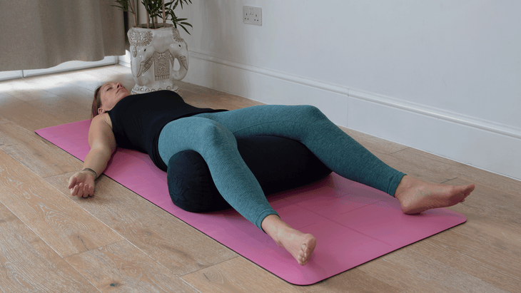 Woman doing Yin yoga