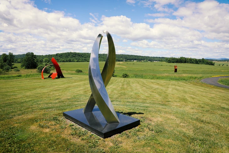 an outdoor art display in vermont