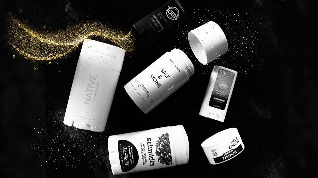 The Best Natural Deodorants including Salt & Stone, Native, Schmidt's, and Tom's.