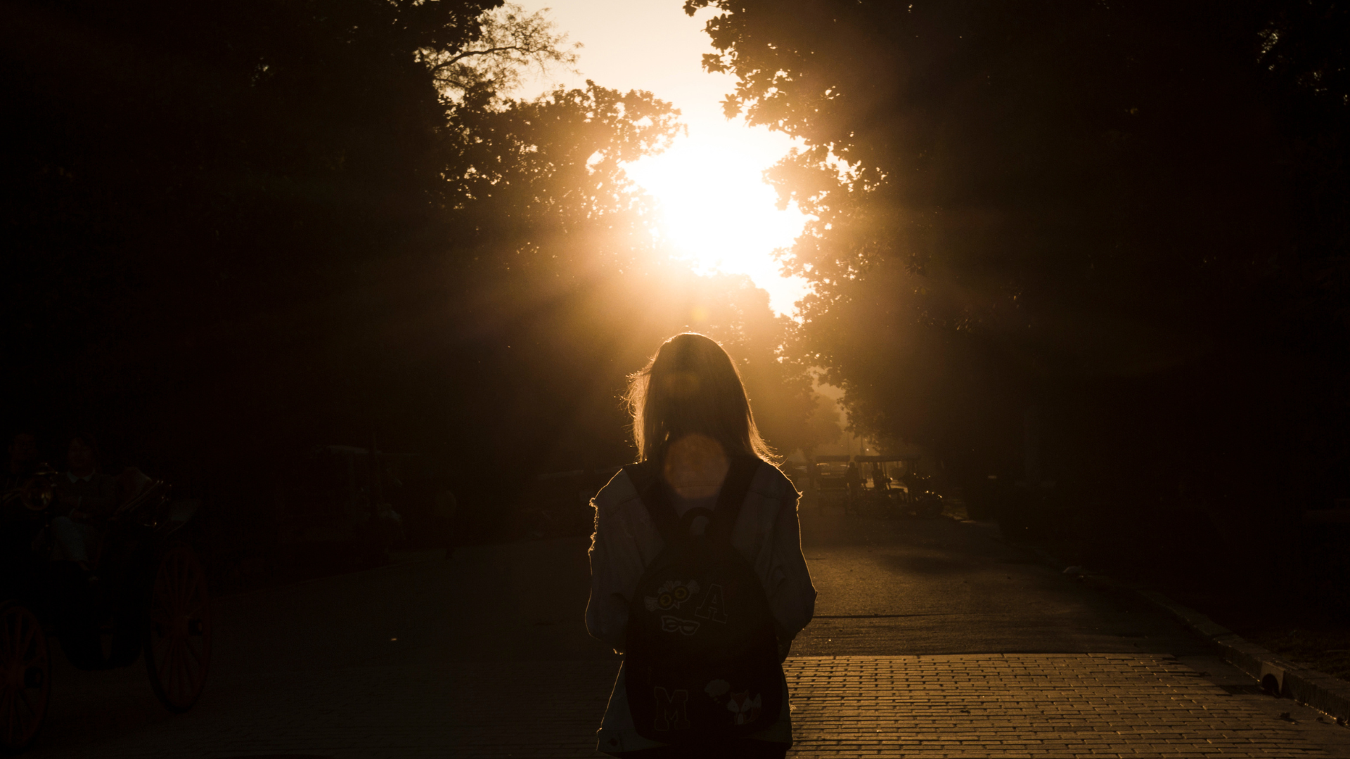 Woman with her back to the camera facing the late-afternoon sun while contemplating the weekly horoscope for october 12 to 15, 2025